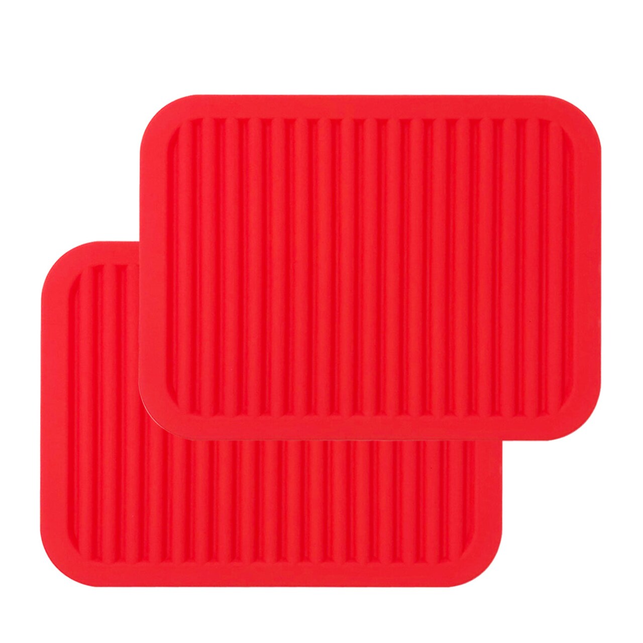 Wrapables, Multi-use Durable Flexible Non-Slip Insulated Mats Silicone Trivets, Set of 2